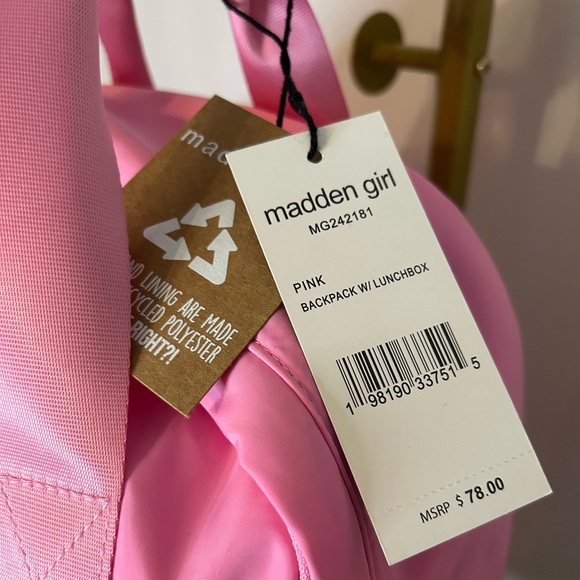 *New* Steve Madden (Madden Girl) Pink Backpack and Lunch Box Set - Picture 4 of 16